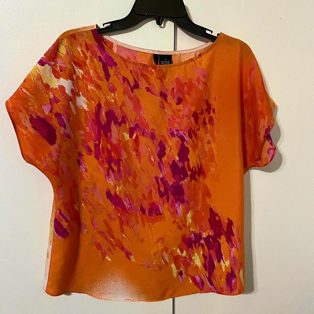 Orange, short sleeved blouse from New Directions